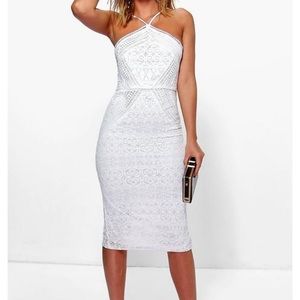 WHITE LACE BODYCON DRESS FROM BOOHOO NWT